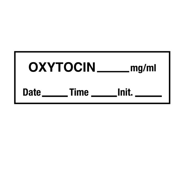 Tape, Oxytocin 1/2" x 500" White w/Black